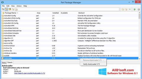 Screenshot ActivePerl para Windows 8.1