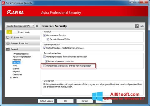 Screenshot Avira Professional Security para Windows 8.1
