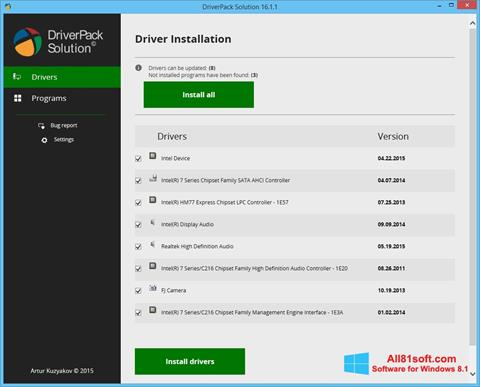 Screenshot DriverPack Solution para Windows 8.1
