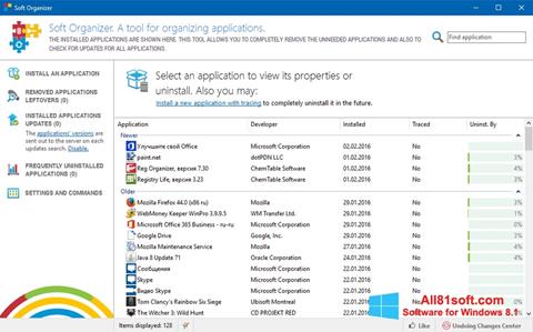 Screenshot Soft Organizer para Windows 8.1