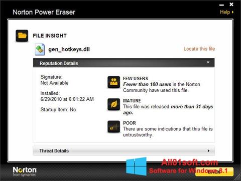 Screenshot Norton Power Eraser para Windows 8.1