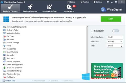 Screenshot Wise Registry Cleaner para Windows 8.1