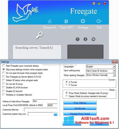 Screenshot Freegate para Windows 8.1