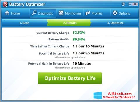 Screenshot Battery Optimizer para Windows 8.1