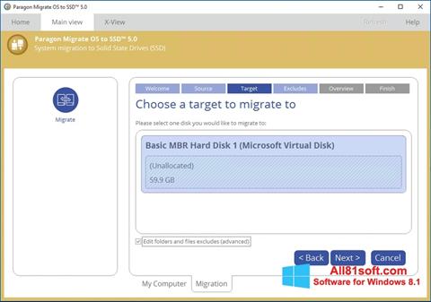 Screenshot Paragon Migrate OS to SSD para Windows 8.1