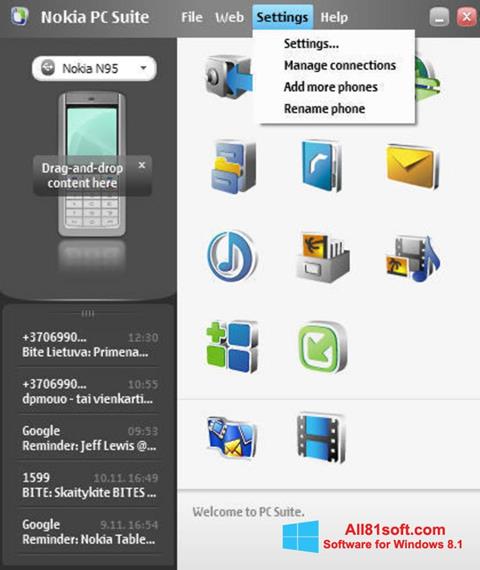 Screenshot Nokia PC Suite para Windows 8.1