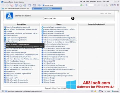 Screenshot Avant Browser para Windows 8.1