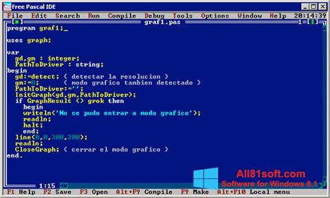 Screenshot Free Pascal para Windows 8.1