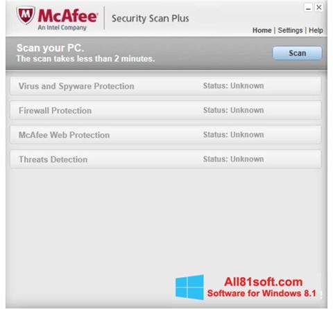 Screenshot McAfee Security Scan Plus para Windows 8.1