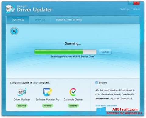 Screenshot Carambis Driver Updater para Windows 8.1