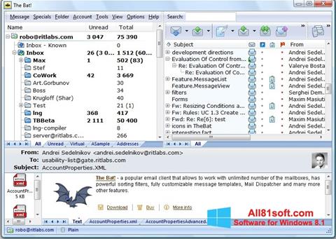 Screenshot The Bat! para Windows 8.1